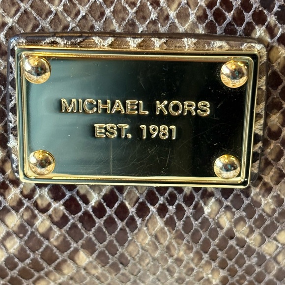 Michael Kors Python Pattern Shoulder Bag - Tan - Picture 2 of 9
